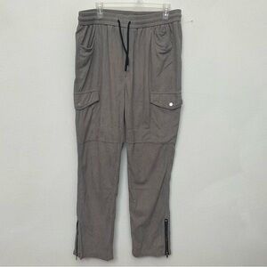 Manfinity Taupe/Grey Cargo Ribbed Knit Sweatpants Size XXL Leisure Comfy